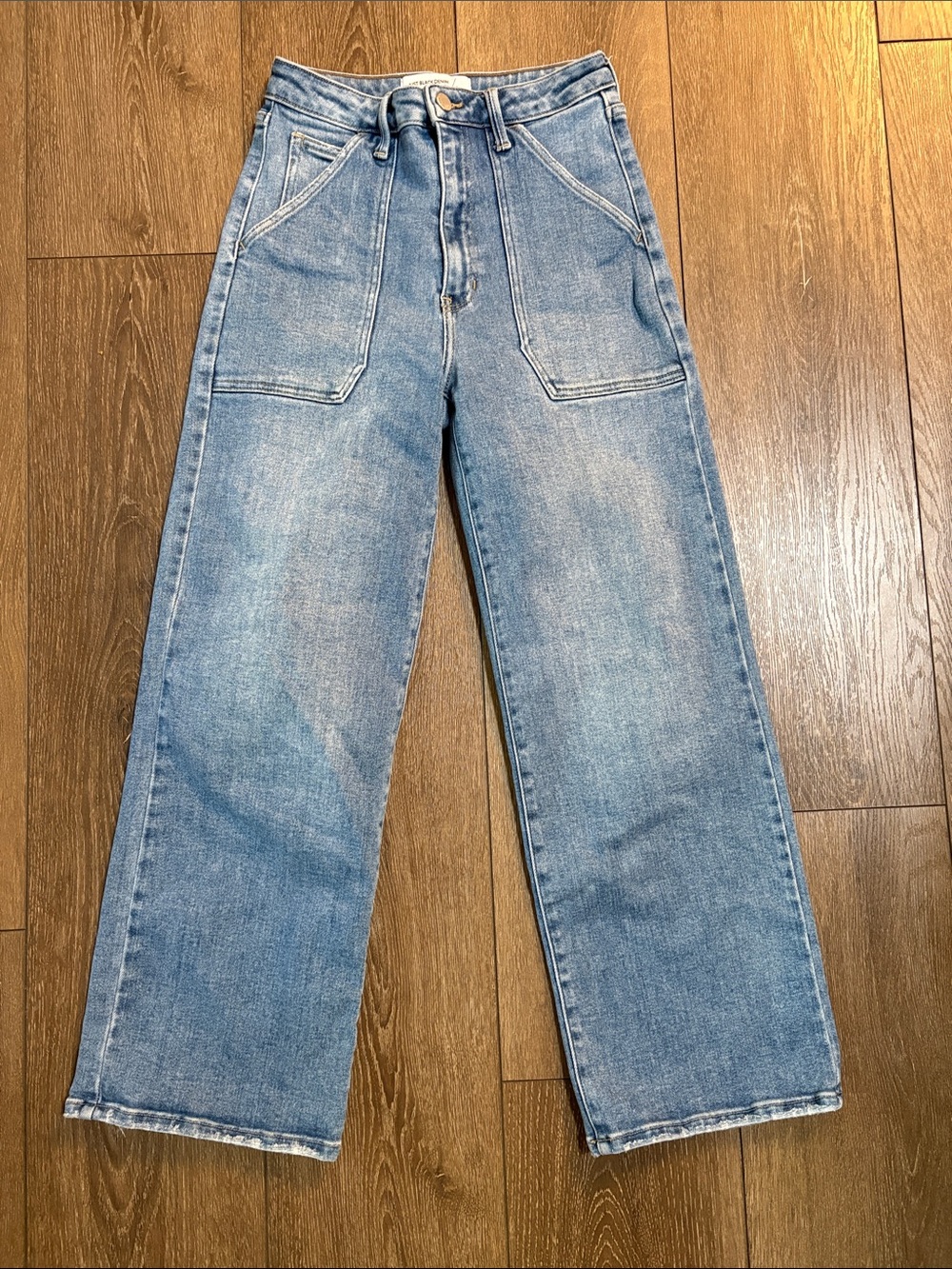 Light Blue Wide-Leg Mid waist Jeans